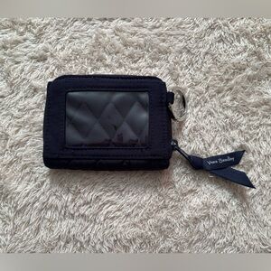 Vera Bradley Classic Navy Quilted Outlet RFID Zip Around Wallet Microfiber